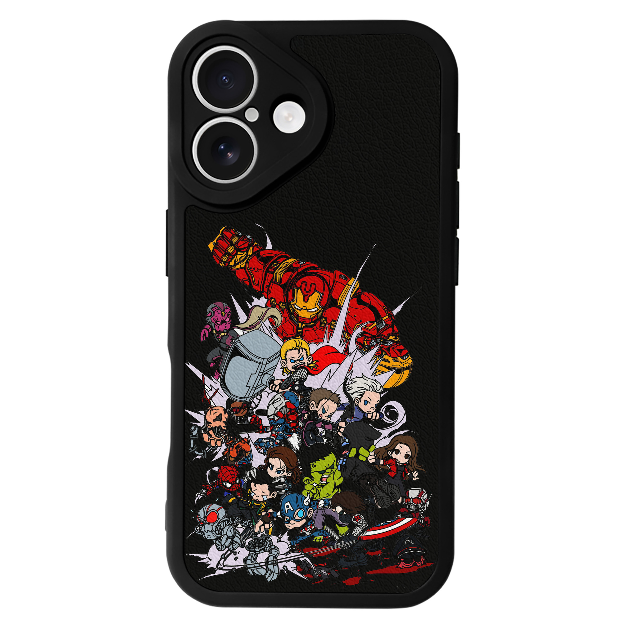 （画像用） アベンジャーズ The Avengers 【iPhone 16シリーズ対応】シリコンスマホケース（レザー調） 材質：シリコン